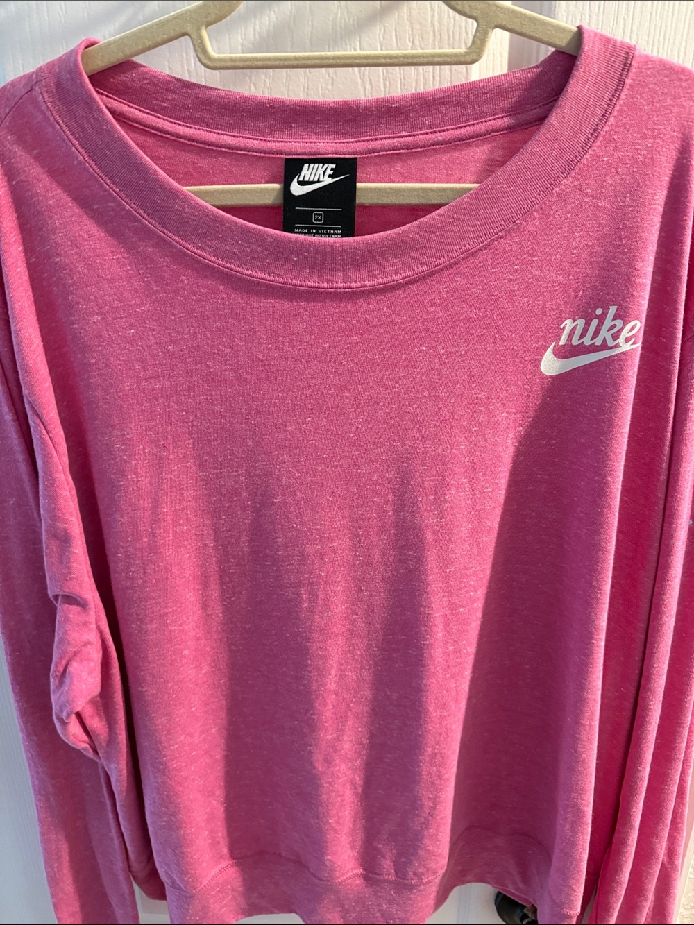 Nike Pink Women's Crewneck Sweatshirt with White Logo